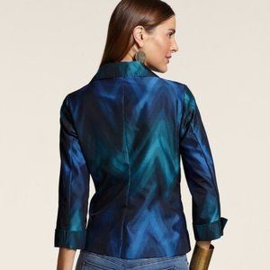 Chico's Zelma Blurred Chevron 3/4 Sleeve Jacket - NWT - Size 1 - Orig. $129.00